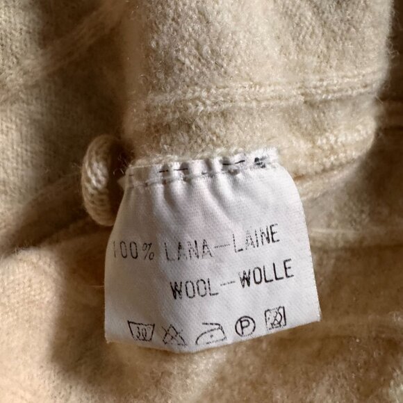 2/$18 SALE! Vtg Poma Doro Cardigan Sweater Womens M Embroidered Wool Cream - Picture 7 of 8